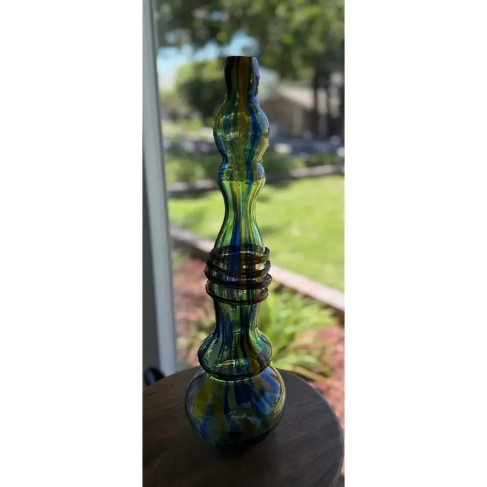 Home Essentials & Beyond Hand Blown Art Glass Vase 17.75” Vintage